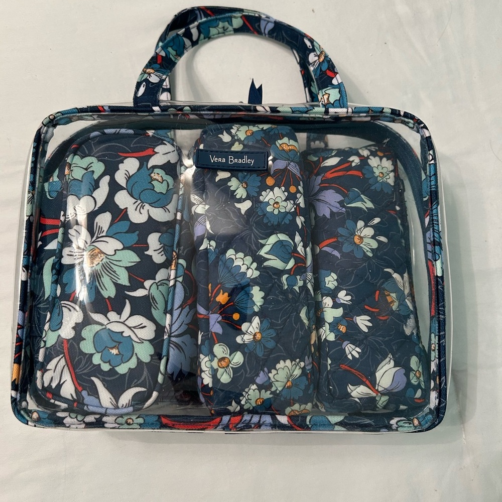 Vera Bradley 3 Piece Travel Cosmetic Case